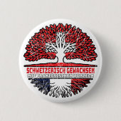 Frankreich Französch Schweizer Schweiz Baum Ronde Button 5,7 Cm (Voorkant)