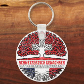 Frankreich Französch Schweizer Schweiz Baum Sleutelhanger (Achterkant)
