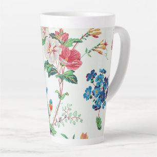 Frankrijk 1830 Bloemendekor Antiek Behang Latte Mok