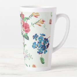 Frankrijk 1830 Bloemendekor Antiek Behang Latte Mok
