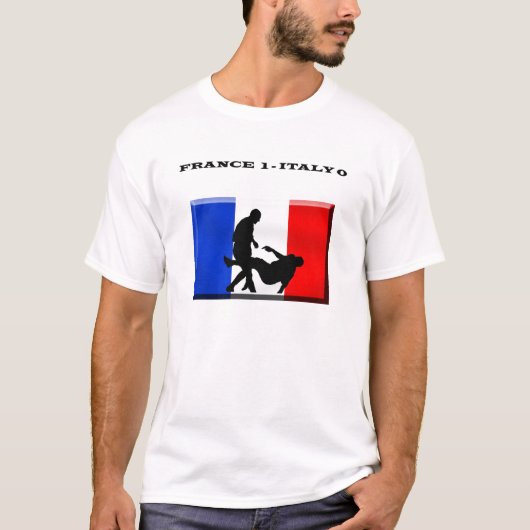 Frankrijk 1 italië 0 Franse Voetbal T-shirt (Voorkant)