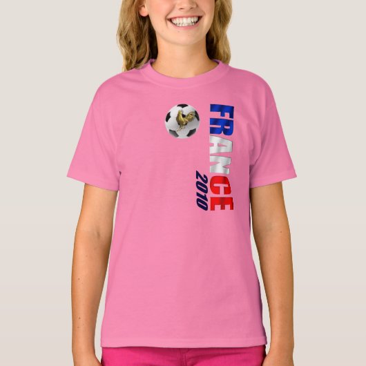 Frankrijk 2010 logo voor verticaal voetbal t-shirt (Voorkant)