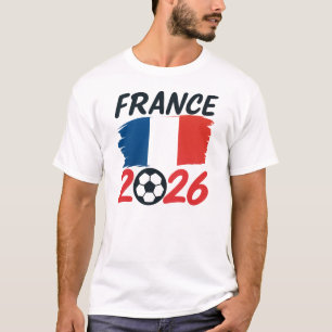 Frankrijk 2026 Voetbal Fan Design Vlag Kleuren T-shirt