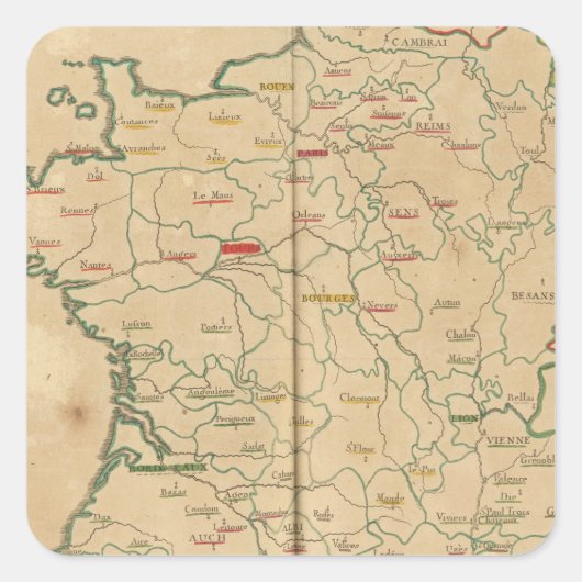 Frankrijk 32 vierkante sticker (Voorkant)