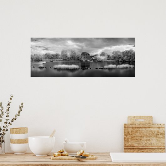 Frankrijk, A Weir aan de rivier de Mayenne (versie Poster (Keuken)