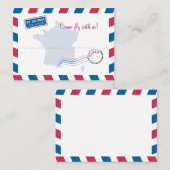 Frankrijk Air Mail Escort/Zitplaatsen Kaart Weddin Plaatskaartje (Voorkant / Achterkant)