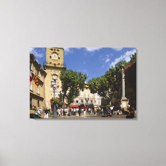 Frankrijk, Aix en Provence, La Place de la Maire Canvas Afdruk (Voorkant)