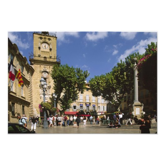 Frankrijk, Aix en Provence, La Place de la Maire Foto Afdruk (Voorkant)