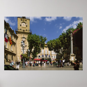 Frankrijk, Aix en Provence, La Place de la Maire Poster