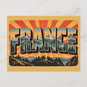 Frankrijk Alpenpieken Meren Vintage Reis Kunst Briefkaart