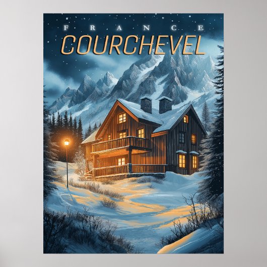 Frankrijk: Alpine Adventure - Courchevel Ski Poster (Voorkant)