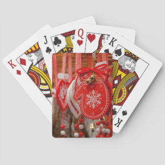 Frankrijk, Alsace, Colmar. Kerstmarkt Pokerkaarten