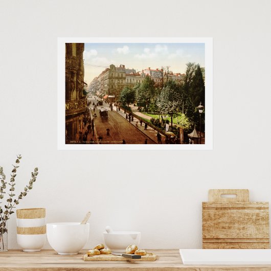  Frankrijk, Alsace-Lorraine Street, Toulouse Poster (Keuken)