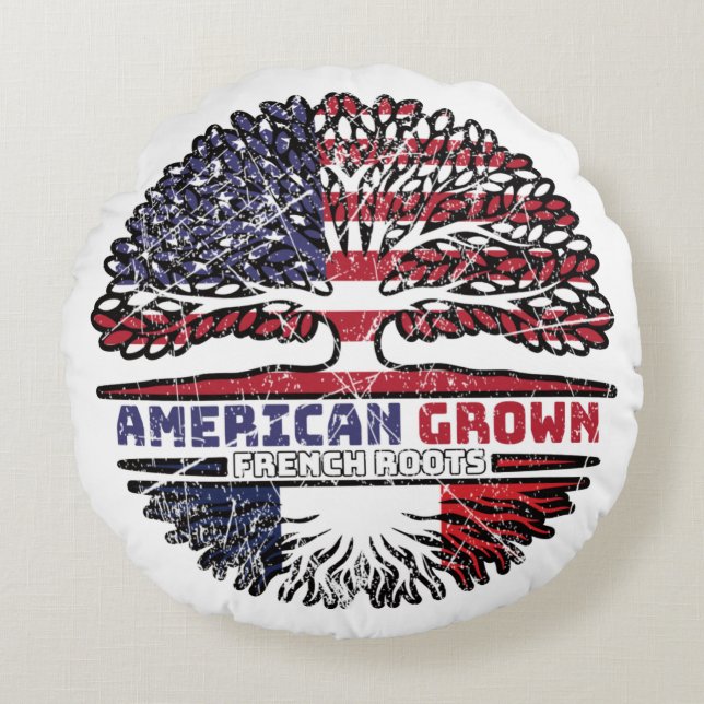 Frankrijk - Amerikaanse Amerikaanse Amerikaanse Am Rond Kussen (Voorkant)