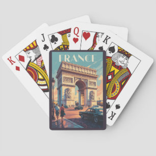 Frankrijk Arc de Triomphe Travel Art Vintage Pokerkaarten