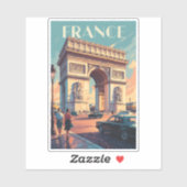 Frankrijk Arc de Triomphe Travel Art Vintage Sticker (Vel)