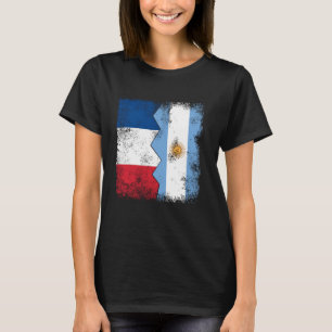Frankrijk Argentinië vlaggen half Brits Argentijns T-shirt