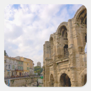 Frankrijk, Arles, Provence, Romeins amfitheater Vierkante Sticker