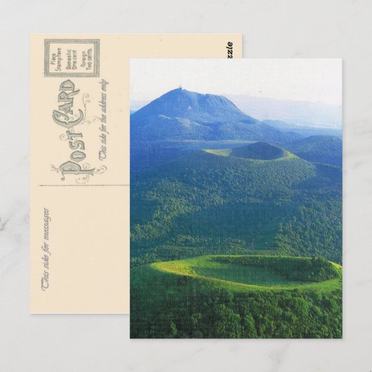 Frankrijk, Auvergne, vulkaankrater Briefkaart (Voorkant / Achterkant)