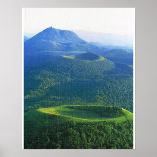 Frankrijk, Auvergne, vulkanokraters Poster