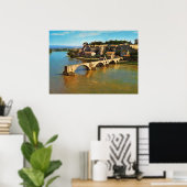 Frankrijk, Avignon; gebroken brug Poster (Thuiskantoor)