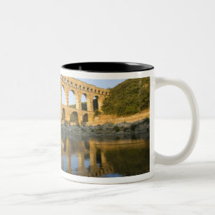 Frankrijk, Avignon. Het Romeinse aquaduct Pont du  Tweekleurige Koffiemok