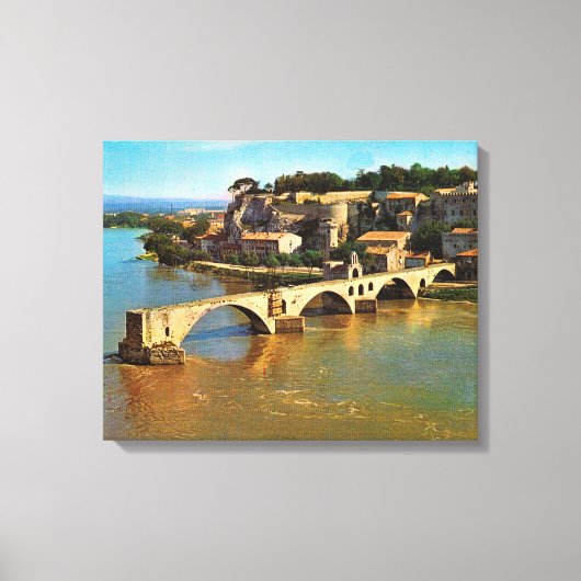 Frankrijk, Avignon, kapotte brug Canvas Afdruk (Voorkant)