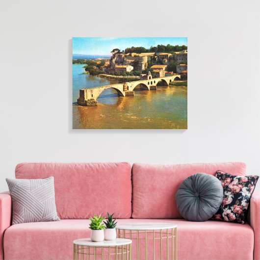  Frankrijk, Avignon, kapotte brug Canvas Afdruk (Insitu (Woonkamer))