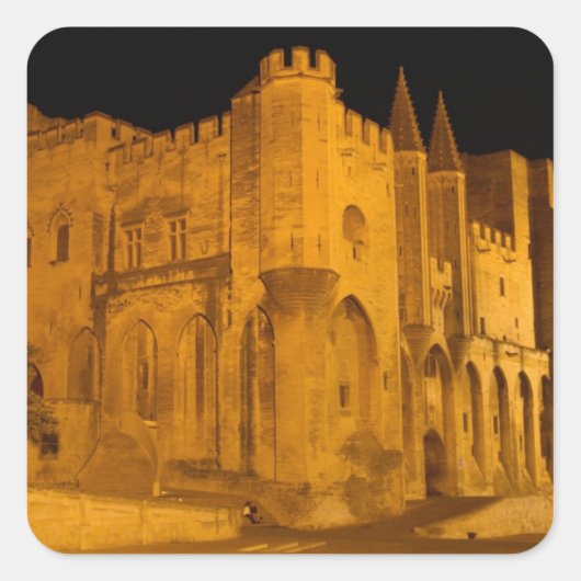 Frankrijk, Avignon, Provence, Papal Palace bij nac Vierkante Sticker (Voorkant)