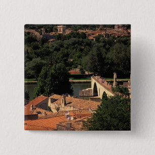 Frankrijk, Avignon, Provence. Pont St, Benezet. Vierkante Button 5,1 Cm