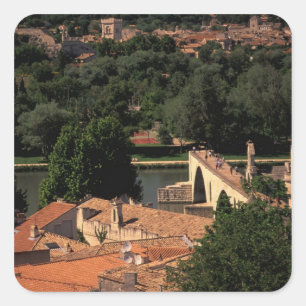 Frankrijk, Avignon, Provence. Pont St, Benezet. Vierkante Sticker