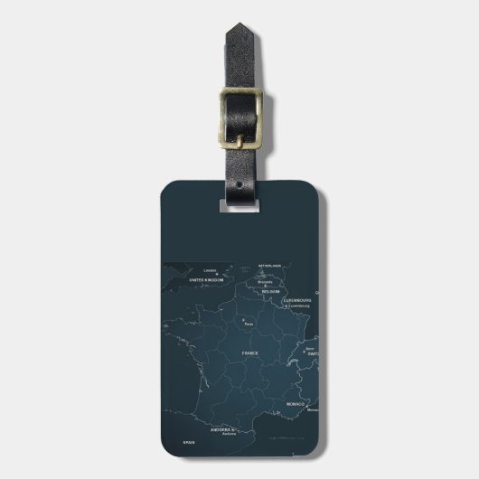 Frankrijk Bagagelabel met lederriem (Voorkant verticaal)