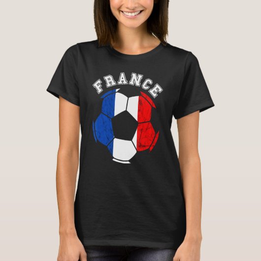 Frankrijk Bal Frankrijk Voetbalteam Franse vlag Fr T-shirt (Voorkant)