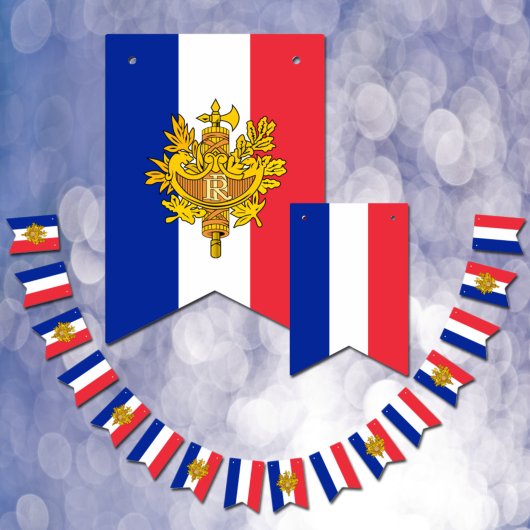 Frankrijk Banner, Emblem, Franse vlaggenpartij/bru Vlaggetjes