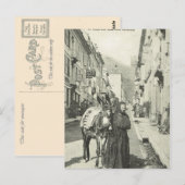  Frankrijk, Bareges, Vrouw met een ezel Briefkaart (Voorkant / Achterkant)