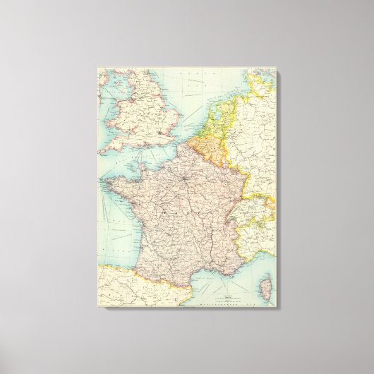 Frankrijk, België en Nederland Canvas Afdruk (Voorkant)