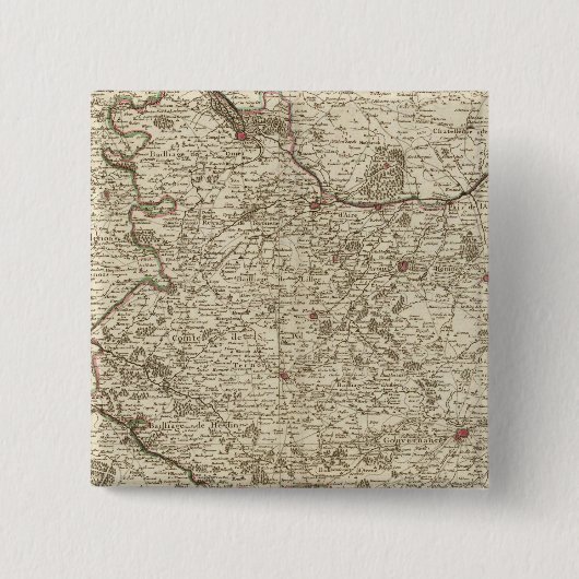Frankrijk, België, Europa Vierkante Button 5,1 Cm (Voorkant)