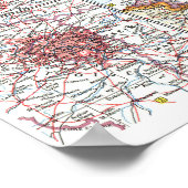 " Frankrijk, België, Nederland: Gedetailleerde MAP Poster (Hoek)