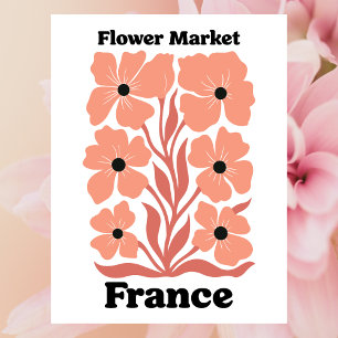 Frankrijk Bloemenmarkt Perzikbloesem Botanicals Briefkaart