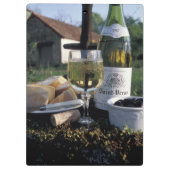 Frankrijk, Bourgogne, Chablis. Lokale wijn en Klembord (Achterkant)