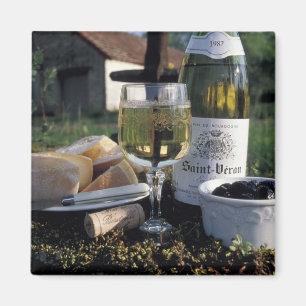 Frankrijk, Bourgogne, Chablis. Lokale wijn en Magneet
