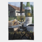 Frankrijk, Bourgogne, Chablis. Lokale wijn en Theedoek (Verticaal)