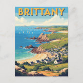  Frankrijk Bretagne Beach Briefkaart (Voorkant)