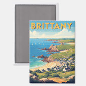Frankrijk Bretagne Beach Briefkaart Magneet (Voorkant / Achterkant)