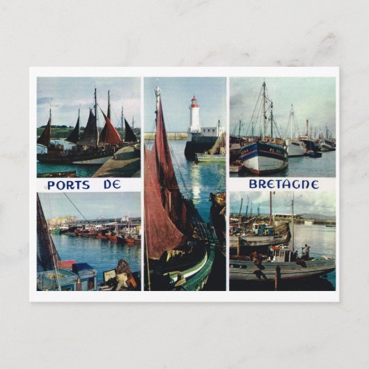 Frankrijk, Bretagne, Vist havens Briefkaart (Voorkant)