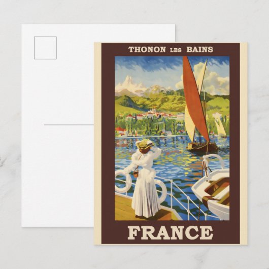 Frankrijk Briefkaart Frans Poster Vintage Travel (Voorkant / Achterkant)