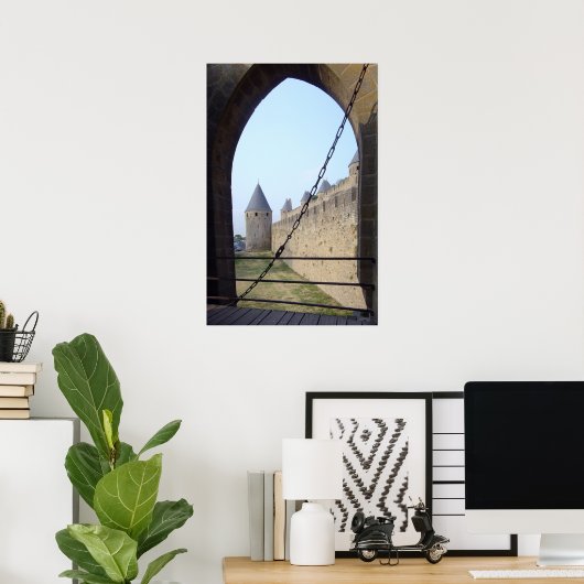 Frankrijk - Carcassonne - Gateway bridge Poster (Thuiskantoor)