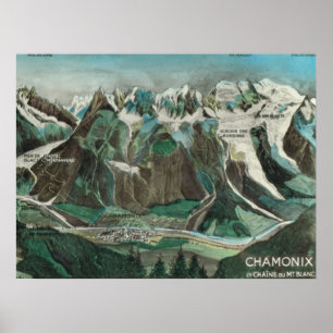  Frankrijk, Chamonix Mont Blanc, bergtop Poster
