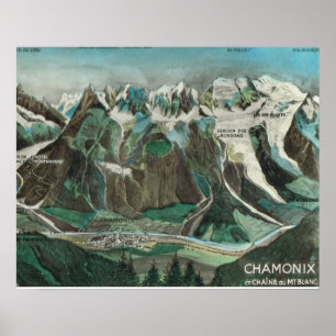  Frankrijk, Chamonix Mont Blanc Poster