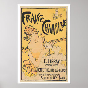 Frankrijk-Champagne, 1891 - Oude Eten & Drinken Poster